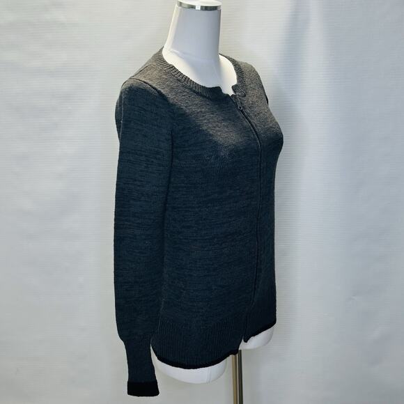 Free People Full Zip Cardigan Sweater Womens Size XS Gray Cotton Wool Blend - Picture 2 of 11